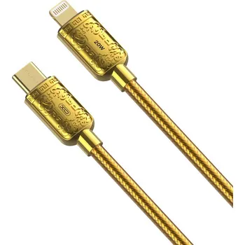 Datový kabel Kabel XO - USB-C / Lightning pro Apple iPhone / iPad - kovové koncovky - podpora 20W - zlatý