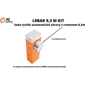 L9BAR 9,3 m Kit - sada rychlé automatické závory s ramenem 9,3 m
