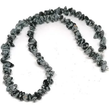 Náhrdelník Obsidian vločkový, náhrdelník krátký cca 45 cm