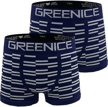 Boxerky Pánské bezešvé boxerky GREENICE Art: 4631 ( 2 ks v balení ) Barva: Modrá, Velikost: M/L