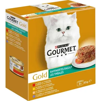 GOURMET Gold Rafinované ragú kombinované balení 8 × 85 g