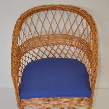 Polstr na křeslo z vrbového proutí Tmavě modrý melír