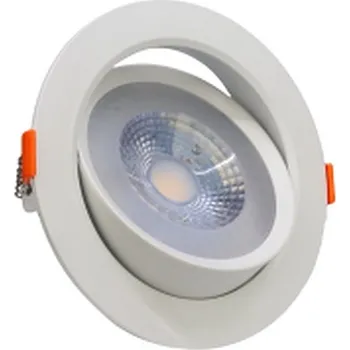 Bodové svítidlo Tracon DLCOB9NW Podhledové kulaté LED svítidlo, polohovatelné, série DLCOB a 200-240 V, 50Hz, 9W, 4000K, 630lm, 38°, IP20, EEI=G (Tracon DLCOB9NW)