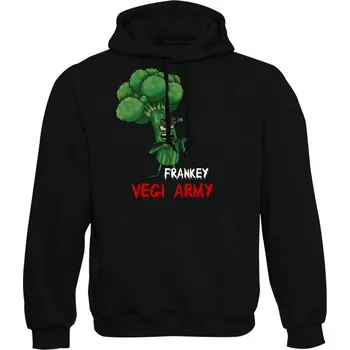 Pánská mikina Mikina s kapucí Frankey - Vegi army - černá