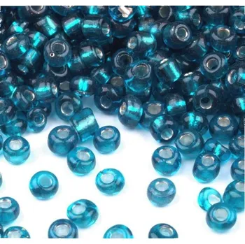 Dětské navlékací korálky Korálky/rokajl s průtahem - modrá > (6/0) Ø4,1mm(sáček 30g)