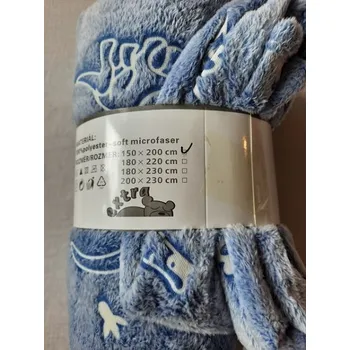 Dětská deka DEKA - se svítícím efektem sv. modrá mikroplyš