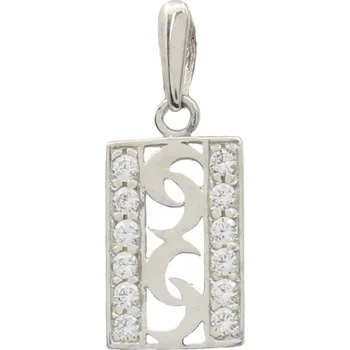 Přívěsek Zlatý přívěsek z bílého zlata se zirkony 8045W