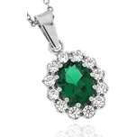 Zlatnictví U Kostela Stříbrný přívěsek se zeleným kamínkem 121 687911702