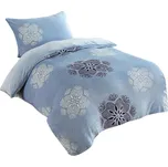 Mikroflanelové povlečení VLOČKY modro-šedé 140x200 cm