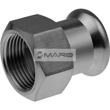 rozdělovač topení KAN-therm Inox Spojka nerezová lisovací s vnitřním závitem pro pitnou vodu, topení 28 mm x 1/2", profil "M", 1609042027