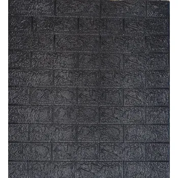 Obklad Grace 3D obklad pěnový Cihla černá (770x700mm) samolepící