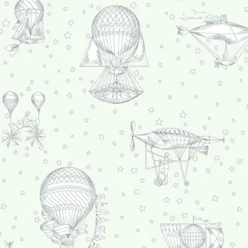 Tapeta Zelená vliesová dětská tapeta -balony a vzducholodě JR3001, Jack´N Rose 2024, Grandeco