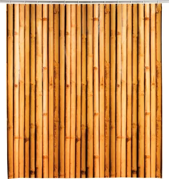 Sprchový závěs Wenko Bambusa 180 x 200 cm oranžový