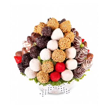 Dárkový potravinový koš Luxusní jahody Velký (L)