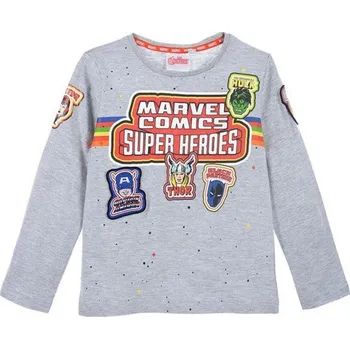 Chlapecké tričko Avengers Marvel Comics Šedé tričko s dlouhým rukávem Velikost: 116