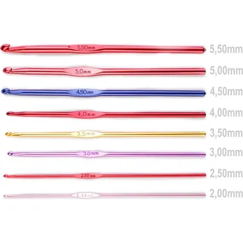 Nástroj na niť a příze Háček na háčkování vlny hliníkový - č.3,5