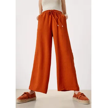 Dámské tričko Q/S s.Oliver dámské letní široké kalhoty cihlové Velikost: 32