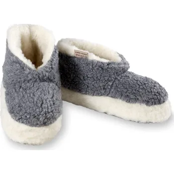 Dívčí bačkory Wooline Bačkory z ovčí vlny kotníkové, světle šedé Velikost obuvi: 38-39