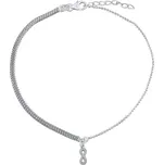 Silvego Stříbrný řetízek na nohu Ellie s infinity a Brilliance Zirconia ZT86751A + 2 měsíce na vrácení zboží
