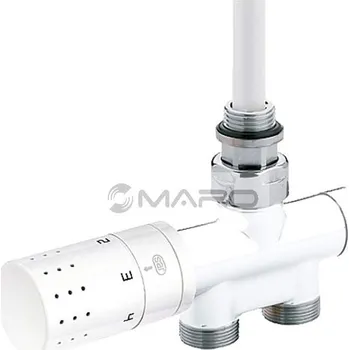 Ventil Comap SET radiátorový jednobodový V865 přímý 1/2" x 3/4" EK, bílý + termostatická hlavice Sensitive, CZV86610B+102000