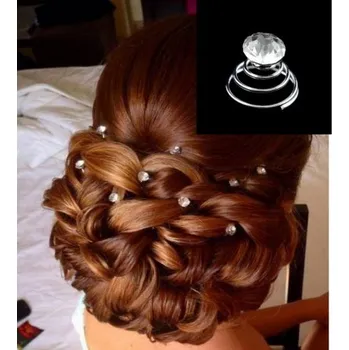 Ozdoba do vlasů Aplikace do vlasů spirála stříbrná Zirkon (sada 3ks) AP13