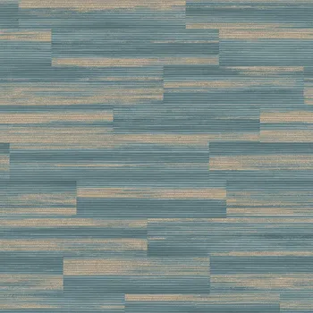 Tapeta Zeleno-modrá a zlatá vliesová tapeta se strukturou rohože EE1108, Elementum, Grandeco