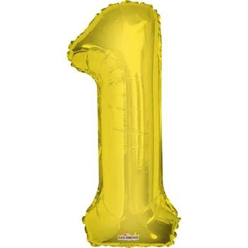 Balónek Párty nafukovací fóliový balonek číslice 1 86 cm zlatý