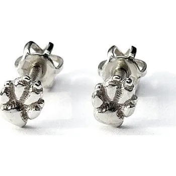 Náušnice Zlaté náušnice tlapka - NŠ1334 - bílé zlato (Náušnice tlapky v bílém zlatě)