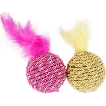 Hračka pro kočku I Love Pets - Import Míček S Barevným Peřím