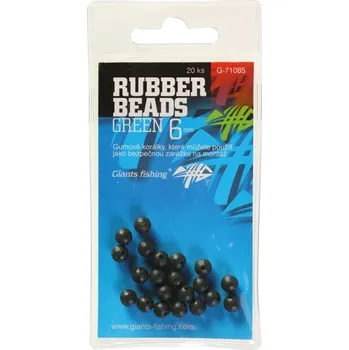 Rybářský háček Giants fishing gumové kuličky Rubber Beads Green 20ks Velikost: 3 mm