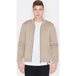 Bavlněná mikina na zip pánská V004 VISENT Barva: Béžová, Velikost: S