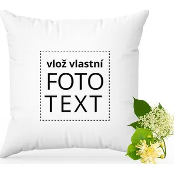 Polštář Polštář s lipovým květem a černým bezem s vlastním potiskem
