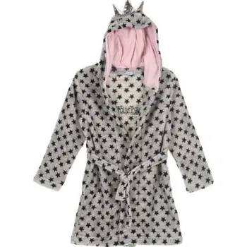 Dívčí župan ŽUPAN NAF NAF s korálovým flísem, šedý Velikost: 3-4