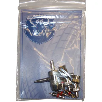 Sada na opravu pneumatiky S39 sada (V51-4ks čepička kovová, 430-4ks pérová vložka, 676a-1ks závitník)