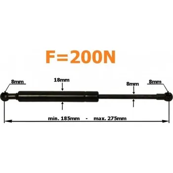 Oprava karosérie Plynový Anticipač 275mm 200n Door Zetor Ekvivalent 53369911 MZR 26122