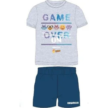 Dívčí pyžamo Chlapecké letní PYŽAMO GAME OVER, šedo - tmavě modré Velikost: 5
