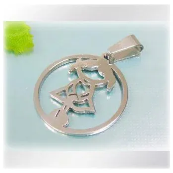 Přívěsek Dívka v kruhu - ocelový přívěsek