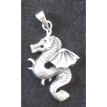 Přívěsek Drak okřídlený a ze stříbra - přívěsek
