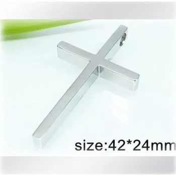 Přívěsek Tenký ocelový kříž - přívěsek - 42x24mm