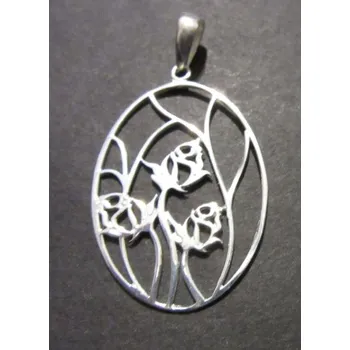 Přívěsek Přívěsek oválového tvaru zdobený - stříbrný přívěsek