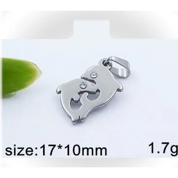 Přívěsek Delfín s malým delfínem - ocelový přívěsek