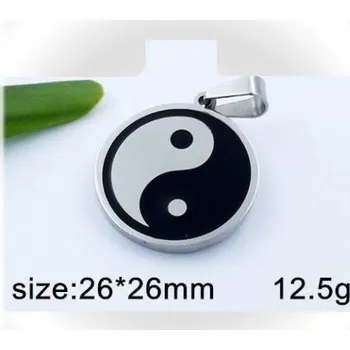Přívěsek Jin jang - ocelový přívěsek - 26x26mm
