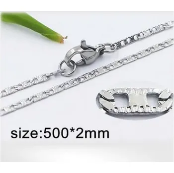 Řetízek Ocelový náhrdelník - Hmotnost: 3.3 g, 500*2mm