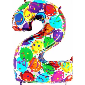 Balónek Grabo Fóliový balónek 102 cm číslice 2 - barevné varianty Barva: Barevná