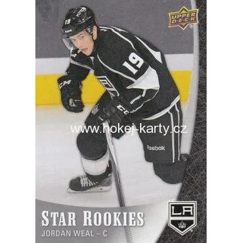 Sběratelská karetní hra insert RC karta JORDAN WEAL 15-16 UD Star Rookies číslo 24