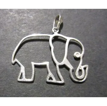 Přívěsek Silueta slona - varianta 2 - stříbrný přívěsek