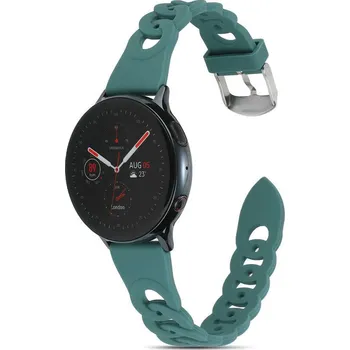 Příslušenství k chytrým hodinkám eses Silikonový řemínek splétaný pro Samsung Galaxy Watch 4, 5, 6, 7 - Zelený, 20 mm