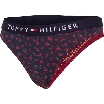 Dámské plavky TOMMY HILFIGER DÁMSKÉ BIKINY 1P ČERNO-TMAVĚČERVENÉ UW0UW03867 0KR Velikost: S