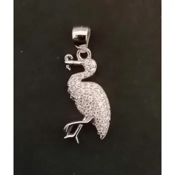 Přívěsek Pták - zdobený mikrosettingem - stříbrný přívěsek