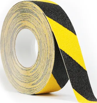 Výstražná páska Heskins Protiskluzová páska hrubé zrno 50 mm x 18,3 m černá/žlutá